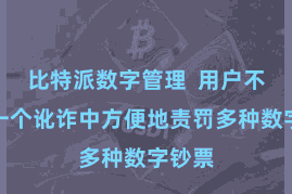 比特派数字管理  用户不错在一个讹诈中方便地责罚多种数字钞票